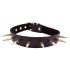 Rouge - echt leren halsband met studs (zwart)