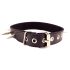 Rouge - echt leren halsband met studs (zwart)