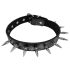Rouge - echt leren halsband met studs (zwart)