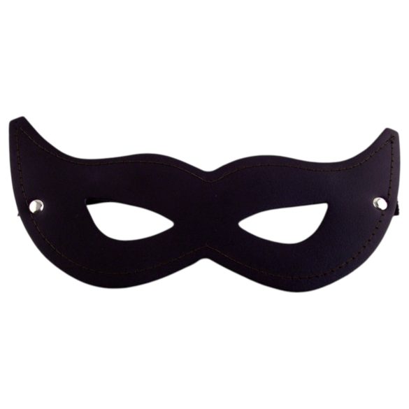Rouge - echt leren open slaapmasker (zwart)