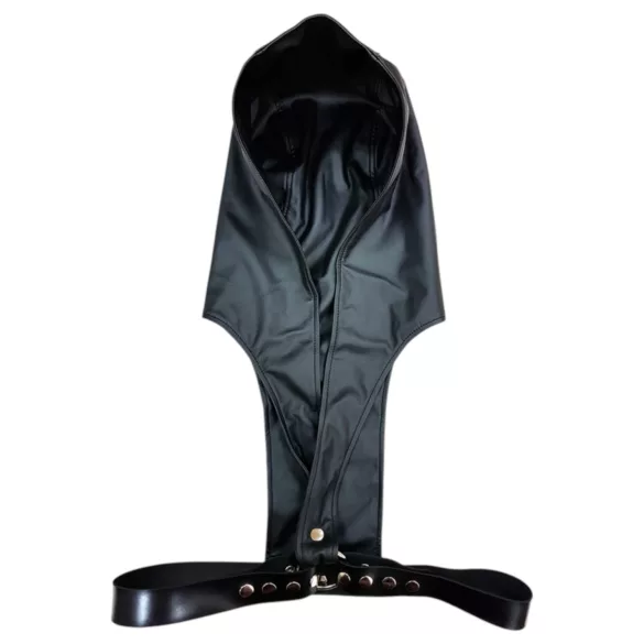 Rouge - capuchon BDSM-harnas van premium kunstleer (zwart)