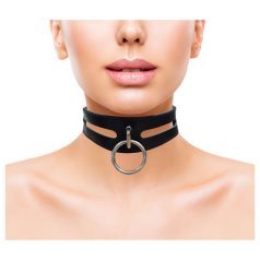Rouge - leren halsband - verstelbaar - zwart