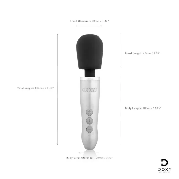Doxy Go - draadloze wand vibrator - zilver