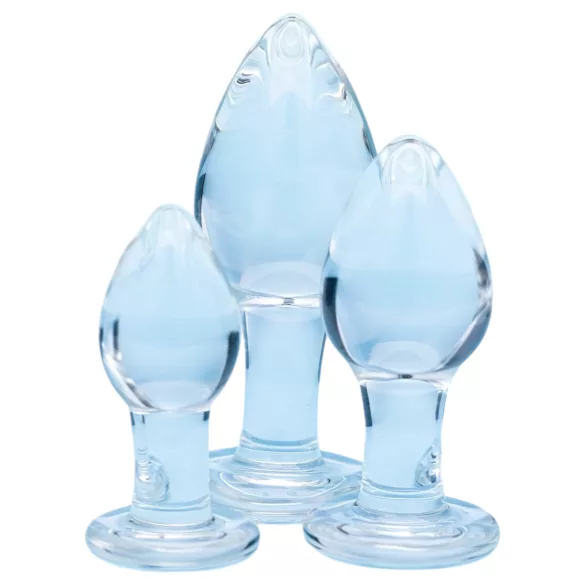 Clarity Utopian Trinity - glazen anaalplug-set (transparant)