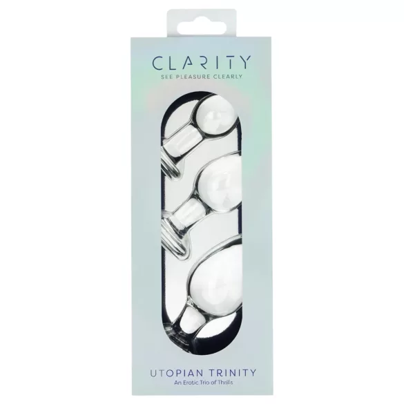 Clarity Utopian Trinity - glazen anaalplug-set (transparant)