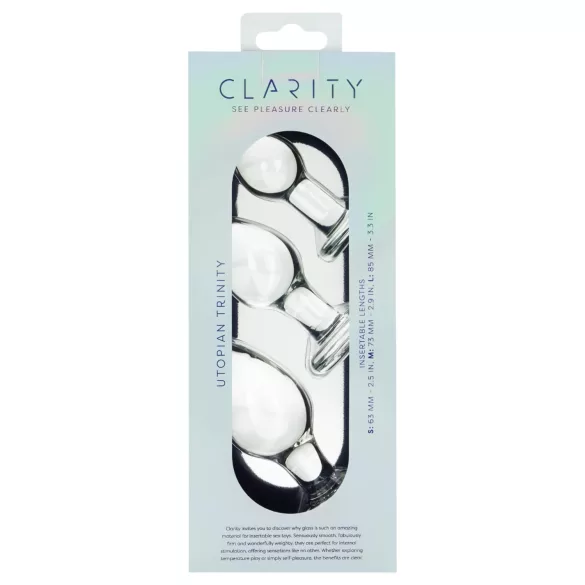 Clarity Utopian Trinity - glazen anaalplug-set (transparant)