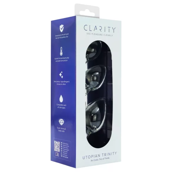 Clarity Utopian Trinity - glazen anaalplug-set (transparant)
