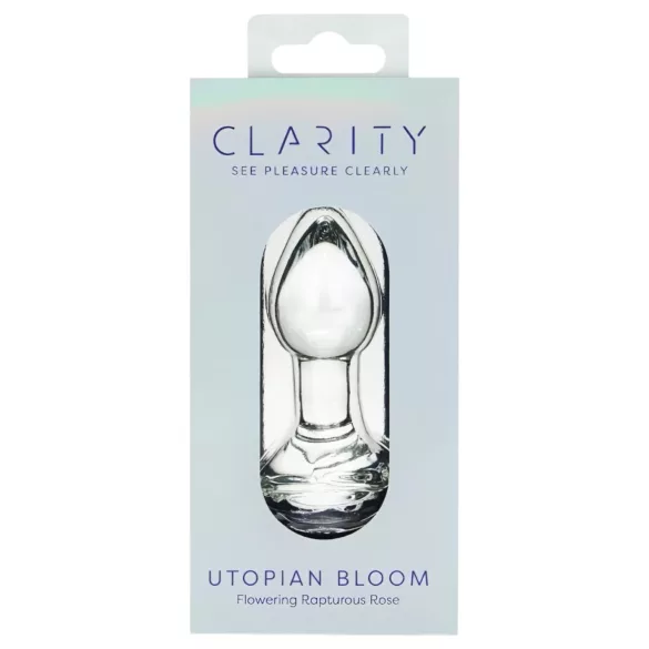 Clarity Utopian Bloom - glazen anale plug (transparant)