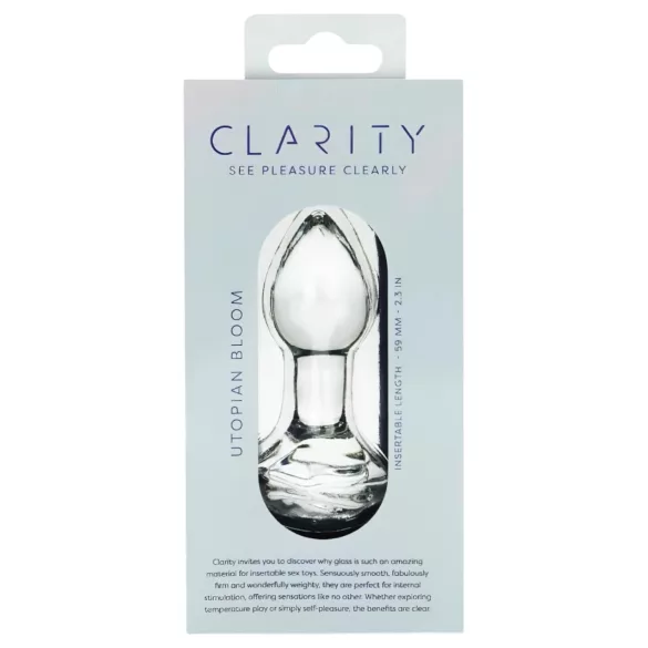 Clarity Utopian Bloom - glazen anale plug (transparant)