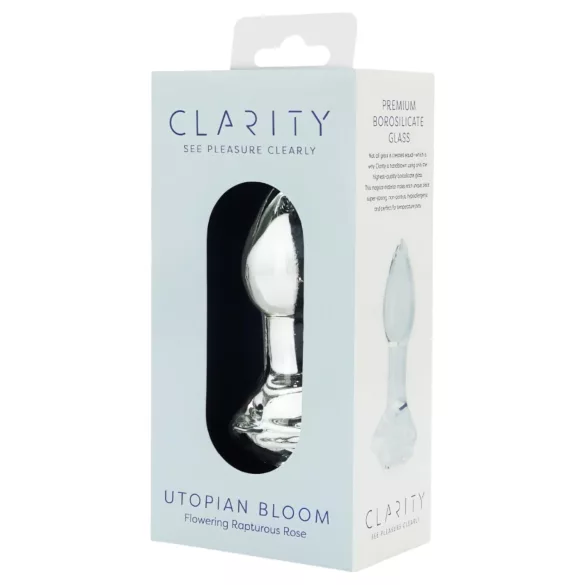 Clarity Utopian Bloom - glazen anale plug (transparant)