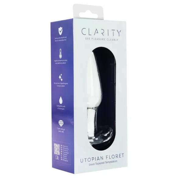 Clarity Utopian Floret - glazen anale plug (transparant)