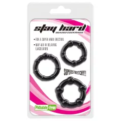   Lonely Stay Hard - penisringen set - siliconen - zwart - 3 stuks