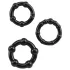 Lonely Stay Hard - penisringen set - siliconen - zwart - 3 stuks