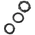 Lonely Stay Hard - penisringen set - siliconen - zwart - 3 stuks