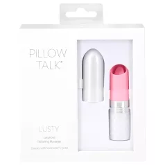   Pillow Talk Lusty - oplaadbare, tongvormige staafvibrator (wit/roze)