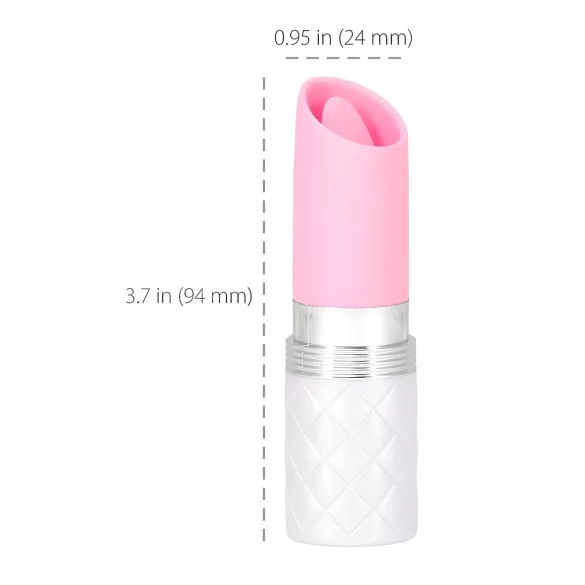 Pillow Talk Lusty - oplaadbare, tongvormige staafvibrator (wit/roze)