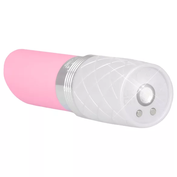 Pillow Talk Lusty - oplaadbare, tongvormige staafvibrator (wit/roze)