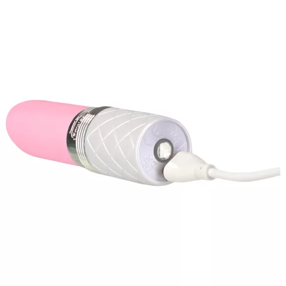 Pillow Talk Lusty - oplaadbare, tongvormige staafvibrator (wit/roze)