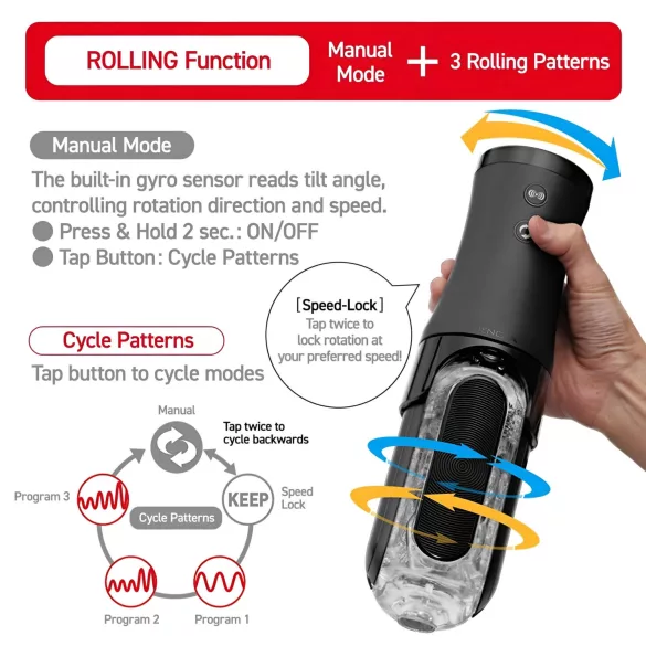 TENGA Flip 0 Electronic - automatische masturbator - zwart
