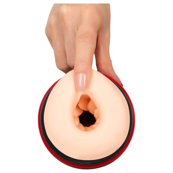 WYNE 06 - oplaadbare vibrerende zuigende masturbator (zwart)