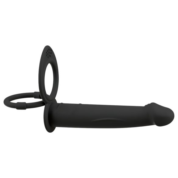 Black Velvet Double F - verstelbare anale vibrator (zwart)