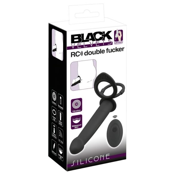 Black Velvet Double F - verstelbare anale vibrator (zwart)