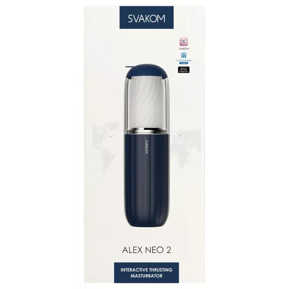 Svakom Alex Neo 2 - App-gestuurde masturbator voor mannen (blauw)