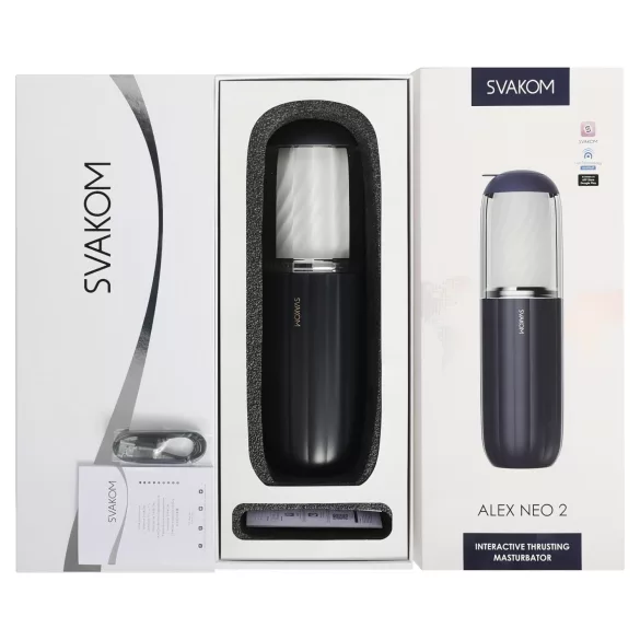 Svakom Alex Neo 2 - App-gestuurde masturbator voor mannen (blauw)