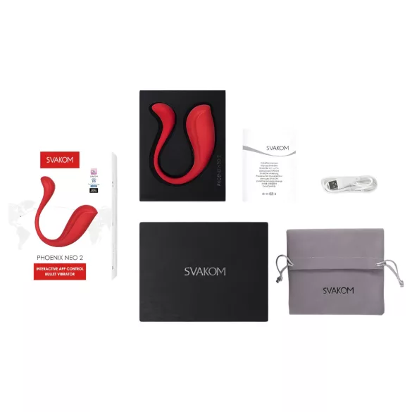 Svakom Phoenix Neo 2 - draagbaar app-gestuurd vibratie-ei (rood)