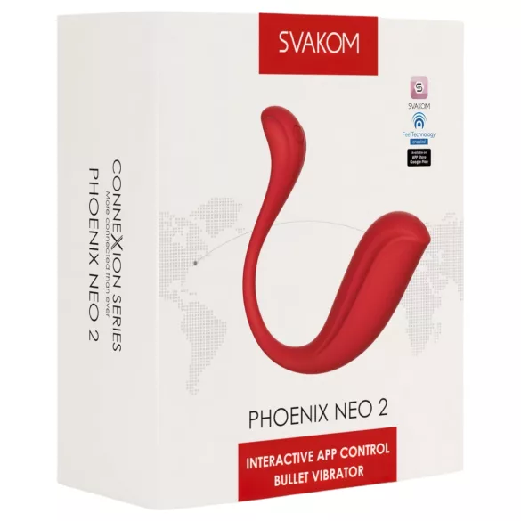 Svakom Phoenix Neo 2 - draagbaar app-gestuurd vibratie-ei (rood)