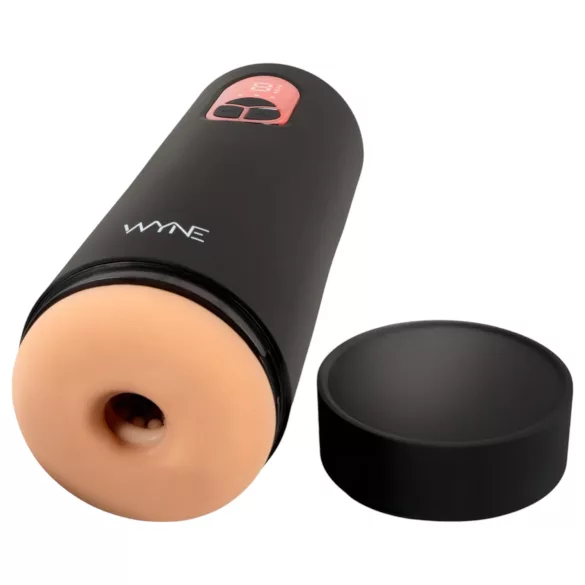 WYNE 07 - masturbator met vibratie en zuigfunctie - oplaadbaar - zwart