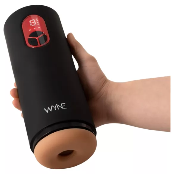WYNE 07 - masturbator met vibratie en zuigfunctie - oplaadbaar - zwart