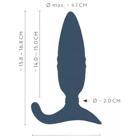 ANOS - anale vibrator met afstandsbediening - stotend - siliconen - blauw
