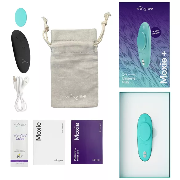 We-Vibe Moxie+ - draagbare clitoristril met app- en afstandsbediening (turquoise)