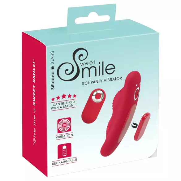 Smile - vibrerende slip met afstandsbediening - oplaadbaar - rood