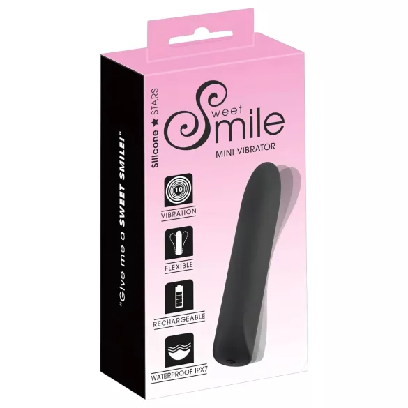 Smile - mini vibrator - oplaadbaar, waterdicht - zwart