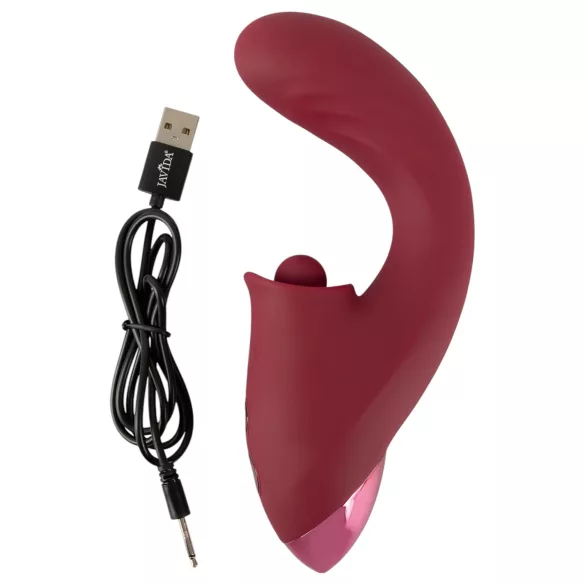 Javida - vibrator met tong - 3-in-1 functie - rood
