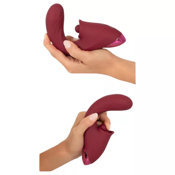 Javida - vibrator met tong - 3-in-1 functie - rood