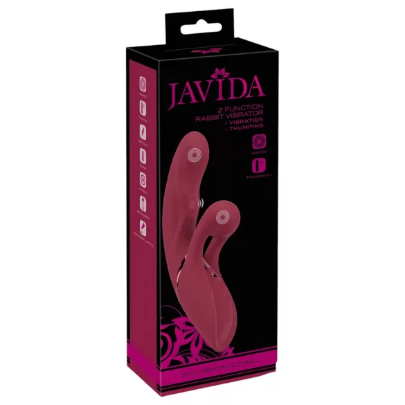 Javida - rabbit vibrator met clitorisstimulator - oplaadbaar - rood