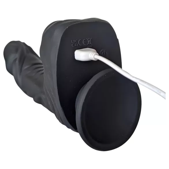 Naked Addiction - realistische roterende stoot vibrator - zwart