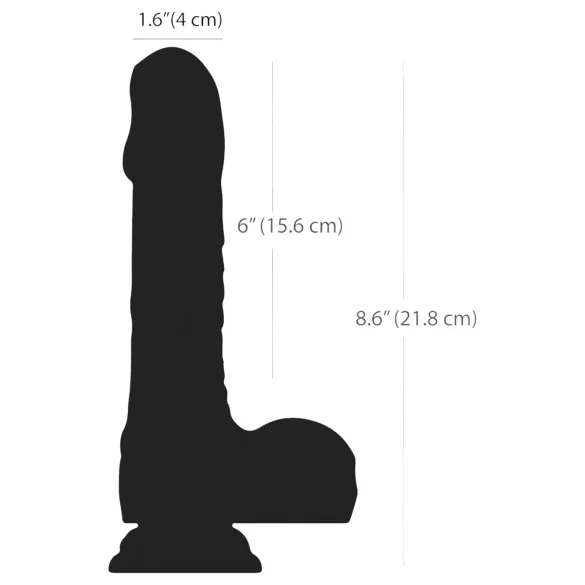 Naked Addiction - realistische roterende stoot vibrator - zwart