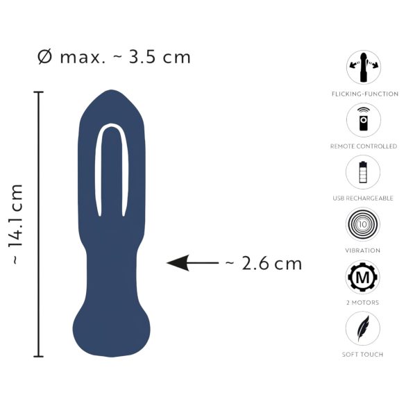 ANOS - Anale vibrator met tong (blauw)