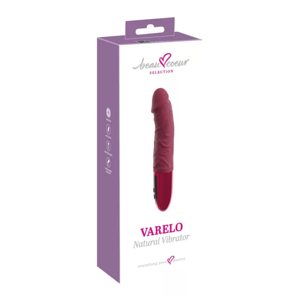 Beau Coeur Varelo - levensechte, oplaadbare siliconen vibrator (rood)