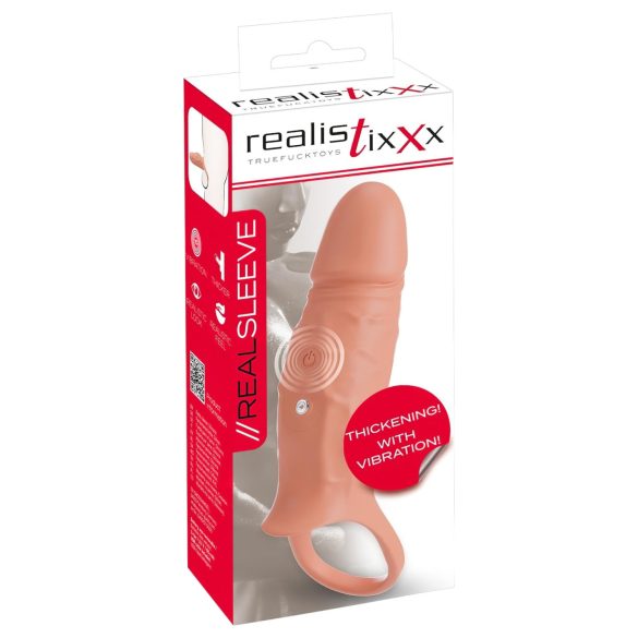 Realistixxx - Vibrerende Penis Sleeve met Stimulerende Ring (Natuurlijk)