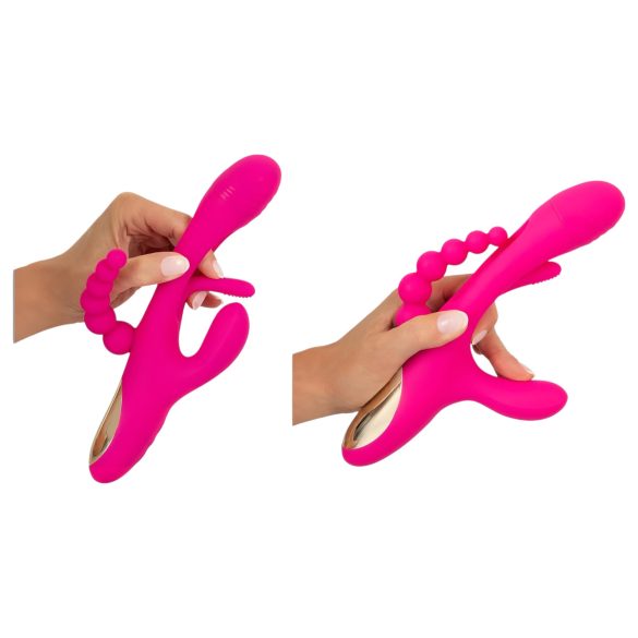 SMILE - drievoudige arm, tong vibrator (roze)