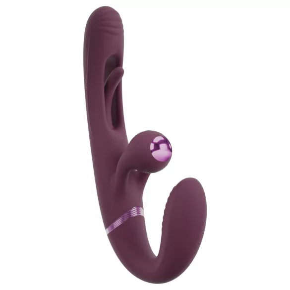 Javida - straploze opzetbare koppeltjessvibrator (paars)