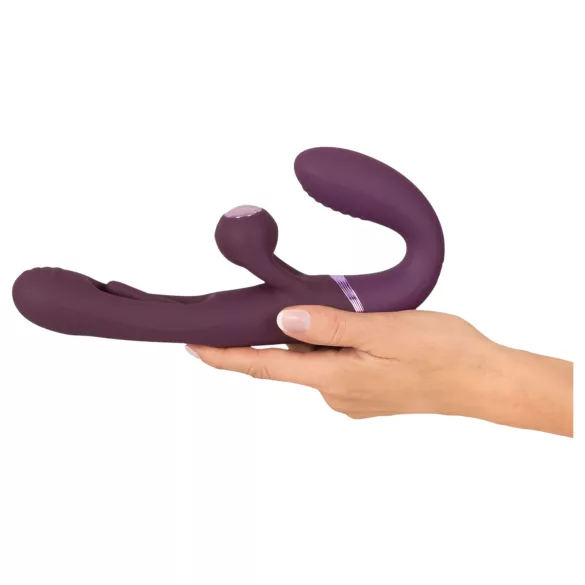 Javida - straploze opzetbare koppeltjessvibrator (paars)