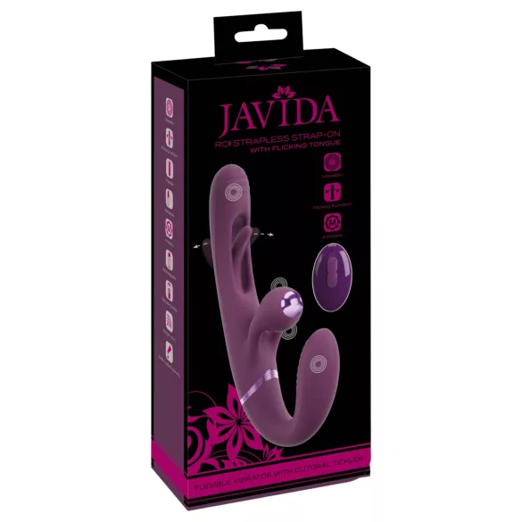 Javida - straploze opzetbare koppeltjessvibrator (paars)