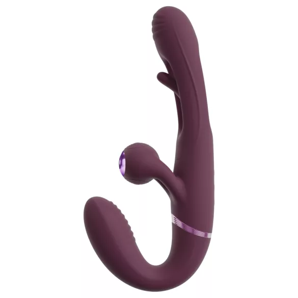 Javida - straploze opzetbare koppeltjessvibrator (paars)