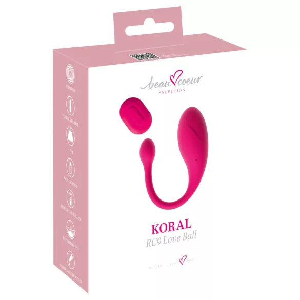 Beau Coeur Koral - vibrerend eitje - afstandsbediening - roze